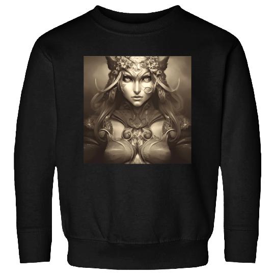 Warrior princess wearing gothic plate dark fantasy Sweatshirts