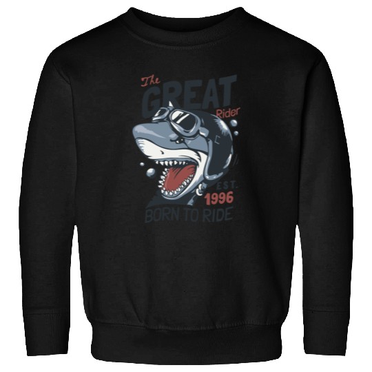 shark ride rider race Sweatshirts