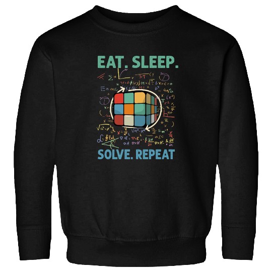 Eat Sleep Solve Repeat Math Speed Cubing Genie Sweatshirts