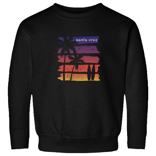 Cool Santa Cruz California Surfing Fan Beach Palm Sweatshirts