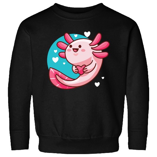 Love Axolotl Pink Valentine Day Salamander Lover Sweatshirts