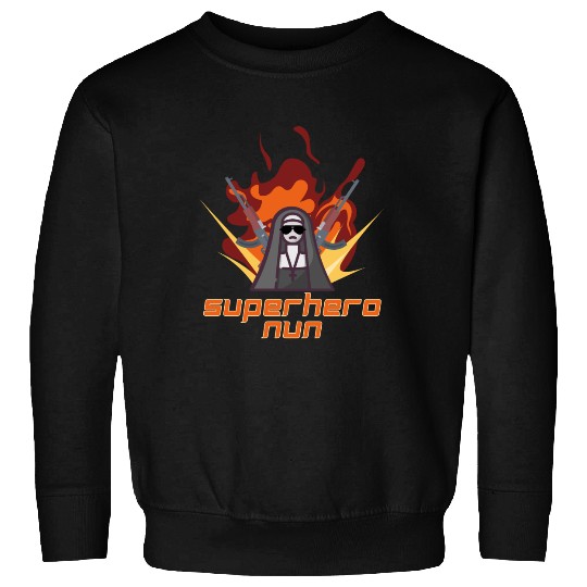 Superhero Nun Action Design Sweatshirts
