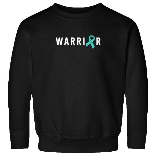 Warrior Motivational Teal Awareness Ribbon Sweatshirts