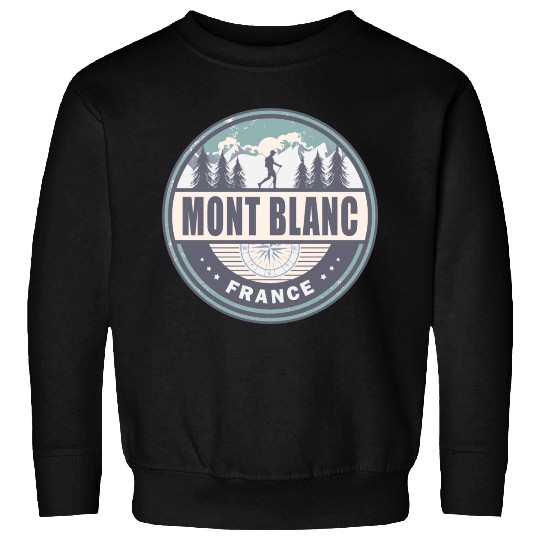 Mont Blanc France French Alps Vintage Hiking Sweatshirts