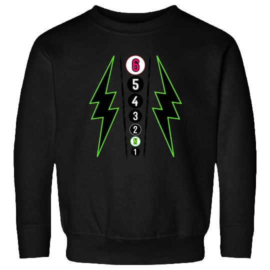 GREEN LIGHTNING BOLT MOTORCYCLE SHIFT PATTERN Sweatshirts