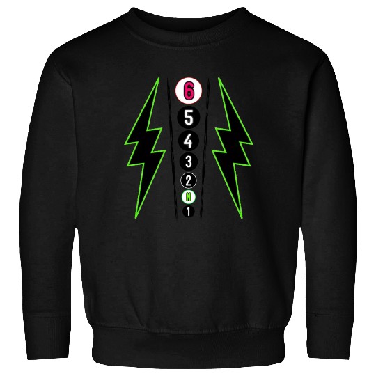 GREEN LIGHTNING BOLT MOTORCYCLE SHIFT PATTERN Sweatshirts