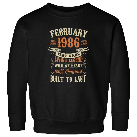 February 1986 Birthday Surprise Sweatshirts