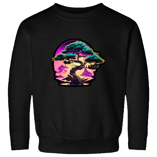 Synthwave Bonsai Tree Sweatshirts