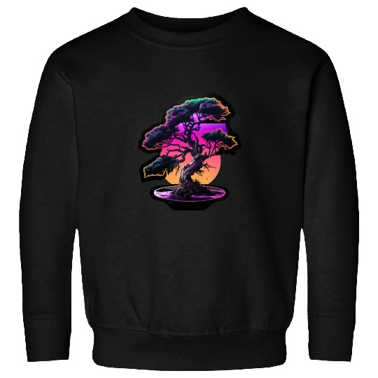 Synthwave Bonsai Tree Sweatshirts