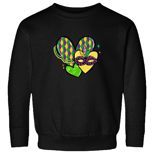 New Orleans Kids Girls Love Mardi Gras Outfit Sweatshirts