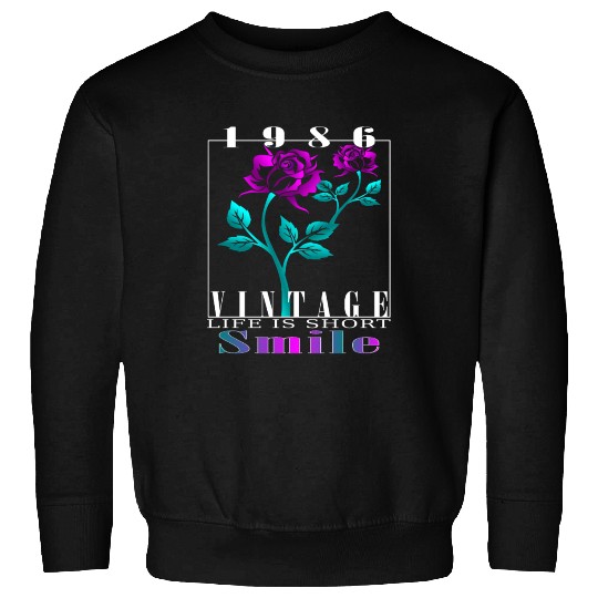 1986 Born Vintage Rose Gift Sweatshirts