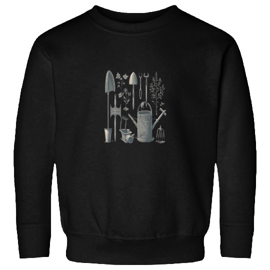 Florist Gardener Dad Grayscale Gardening Tools Sweatshirts