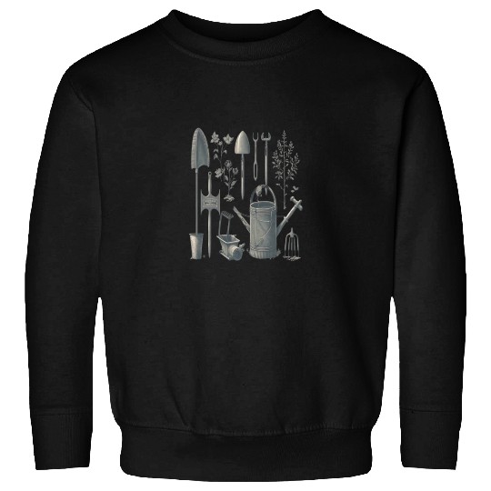 Florist Gardener Dad Grayscale Gardening Tools Sweatshirts