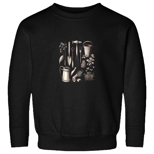 Florist Gardener Dad Grayscale Gardening Tools Sweatshirts