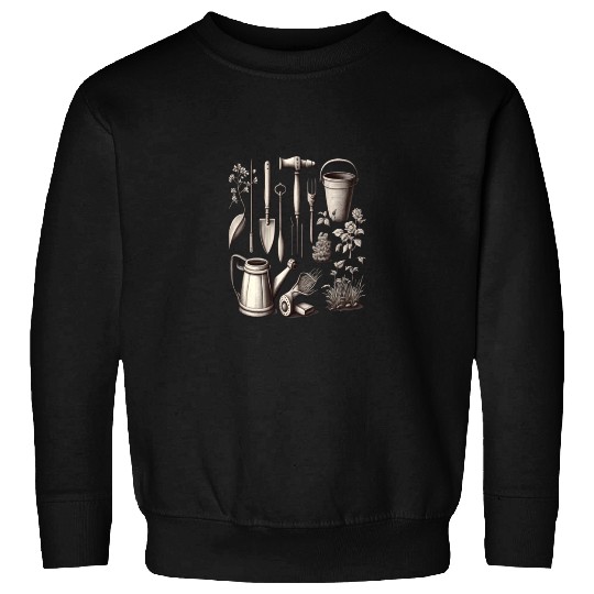 Florist Gardener Dad Grayscale Gardening Tools Sweatshirts