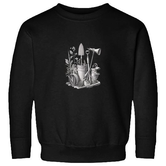 Florist Gardener Dad Grayscale Gardening Tools Sweatshirts