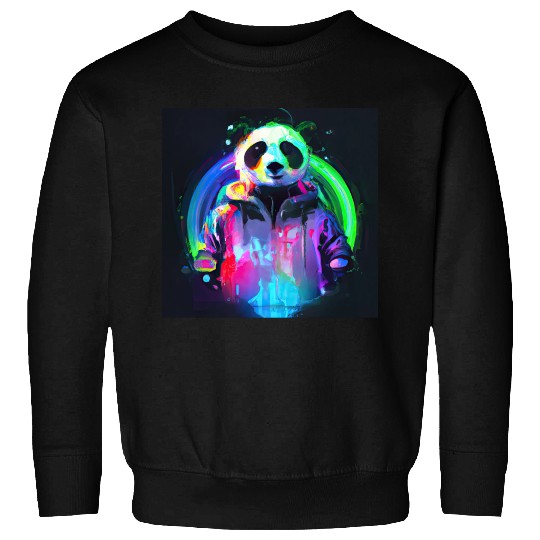 Cool panda in neon dreamland Sweatshirts