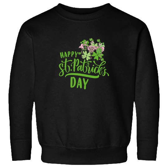 Happy St Patricks Day Irish Flamingo Sweatshirts