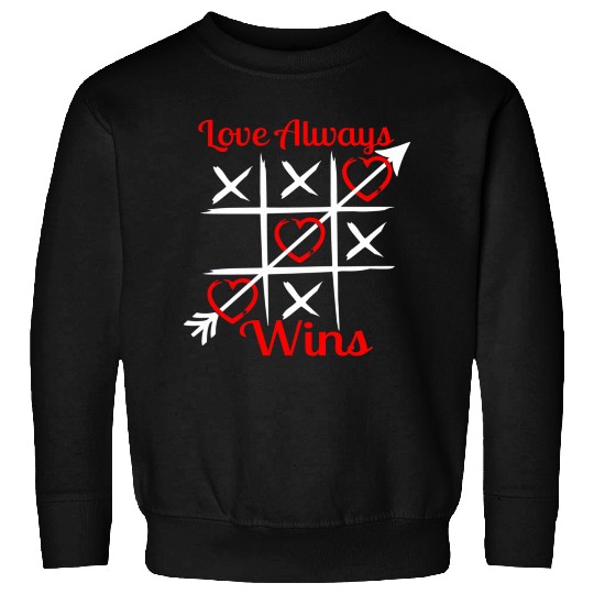 Vintage Valentines Day Love Always Wins Tic Tac To Sweatshirts