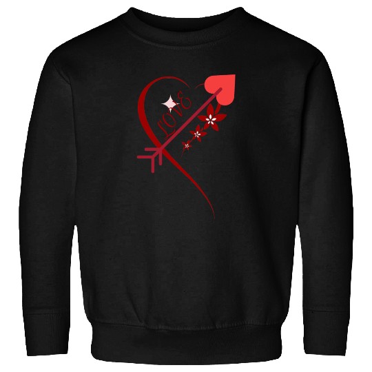 Red floral cupid arrows heart Valentine's day Sweatshirts