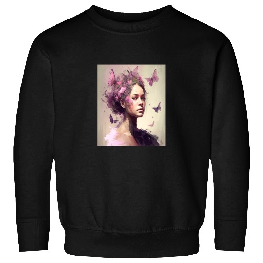 Breast Cancer Survivor Pink Flower Hair Girl Sweatshirts