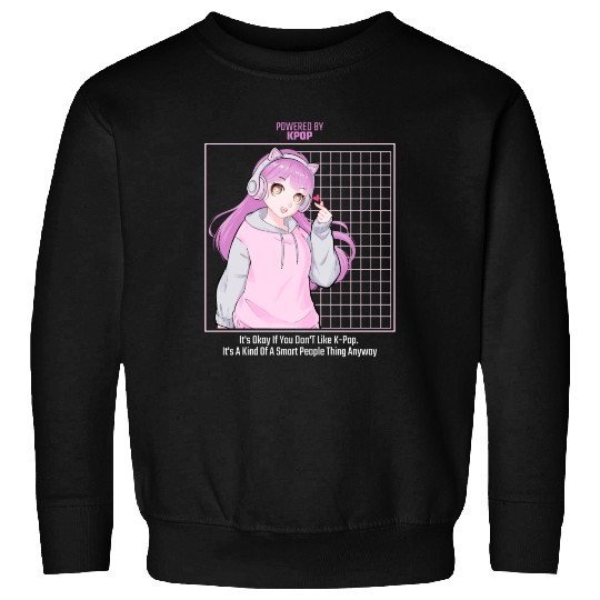 Powered By KPop Korean Pop Kdrama Music Lovers Sweatshirts