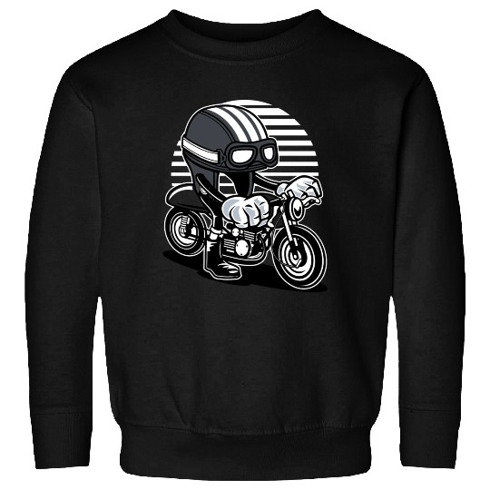 Motorcycle with Cartoon Helmet Sweatshirts