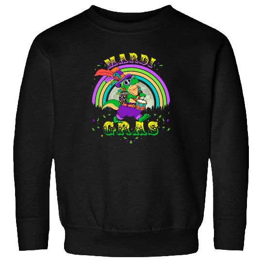 2023 Mardi Gras Party Hat T Rex Drummer Mardi Sweatshirts
