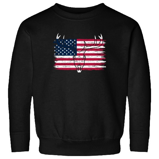 American Flag Deer Patriotic Hunting Sweatshirts
