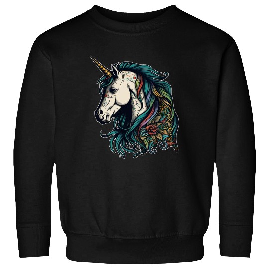 Unicorn elf mythical creature tattoo drawing horse Sweatshirts