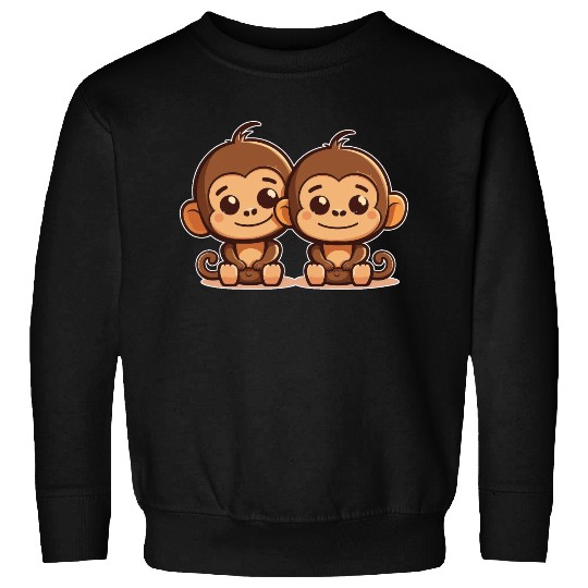 Monkeys siblings brother sister family love ape Sweatshirts