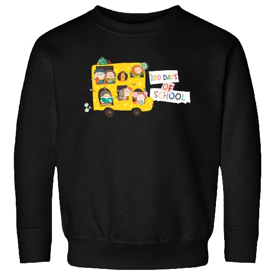 100 days of school children in the school bus Sweatshirts
