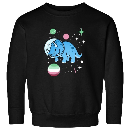 Abrosexual Pride Triceratops Astronaut Sweatshirts