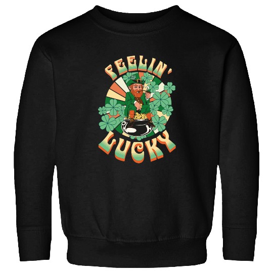 Feeling Lucky Groovie Leprachaun St. Patricks Day Sweatshirts