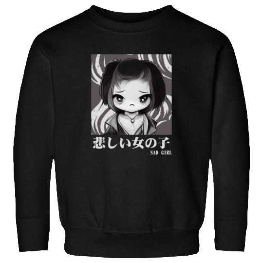 Sad Girl Gothic Chibi Urban Japanese Aesthetic Sweatshirts