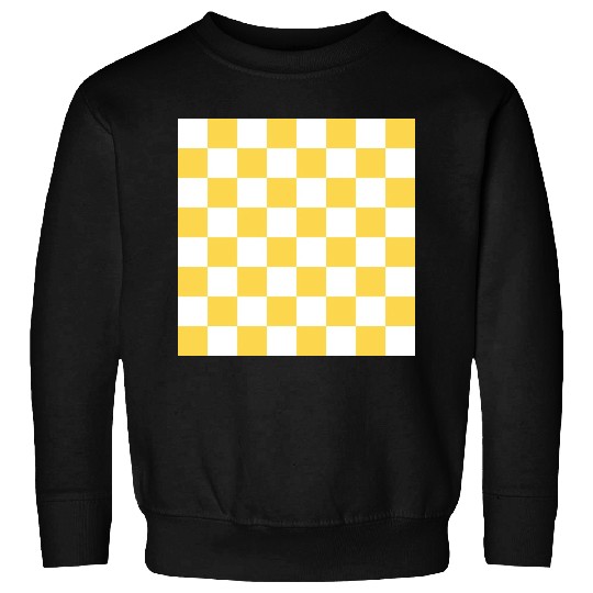 Yellow checker rectangle background. Sweatshirts