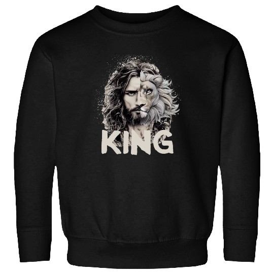 Jesus King Lion Leo Christian Bible Believer Sweatshirts