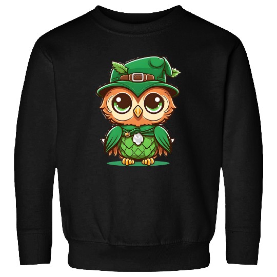 st patricks day owl wearing a hat Sweatshirts