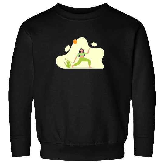 Woman Yoga Exercise Health Illustration Sweatshirts