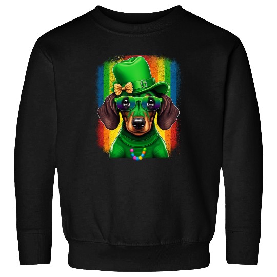 St. Patricks Day Dachshund Wiener Dog Shamrock Sweatshirts