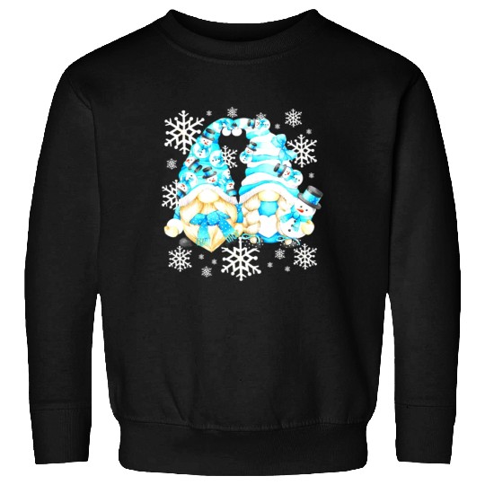Funny Snowman Gnomies With Snowflakes Cute Winter Sweatshirts