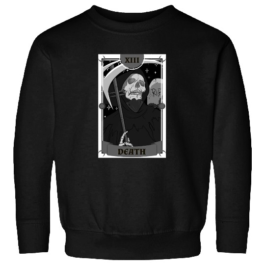 Anime Tarot Card Death Grim Reaper Occult Gothic W Sweatshirts