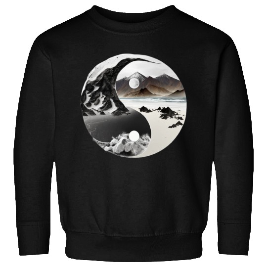 Ying Yang - mountains - beach Sweatshirts