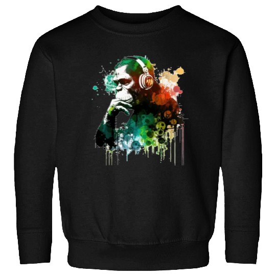 Banksy DJ Monkey Thinker Sweatshirts