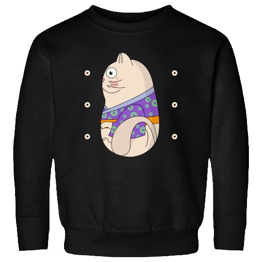 Cute Japanese Cat Side View Open Eyes Sweatshirts