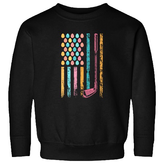 American Sports Flag Easter Egg Decor Golf Club Sweatshirts