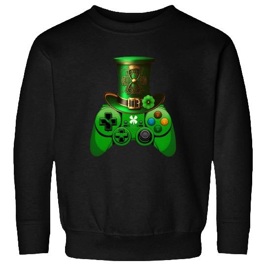 St Patricks Day Video Game Sweatshirts | Gamer Leprechau