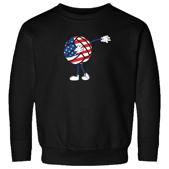 America USA Flag 4th Of July Volleyball Player Sweatshirts