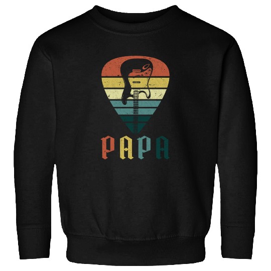 Retro Papa Bass Guitar Player Sweatshirts