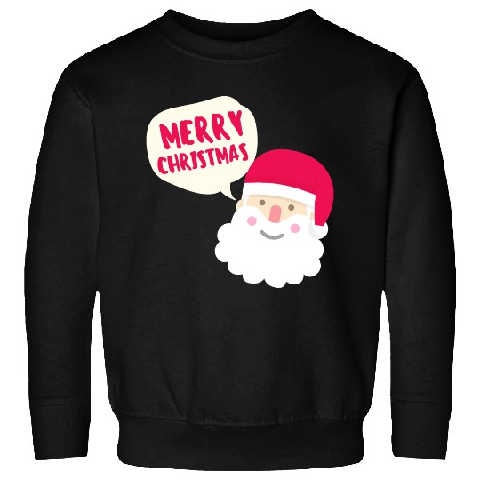 Merry Christmas Greeting Card Santa Saying Merry Sweatshirts